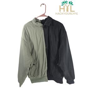 Adika Green And Black Bomber Jacket Size L Oversized Outdoor Classic Used